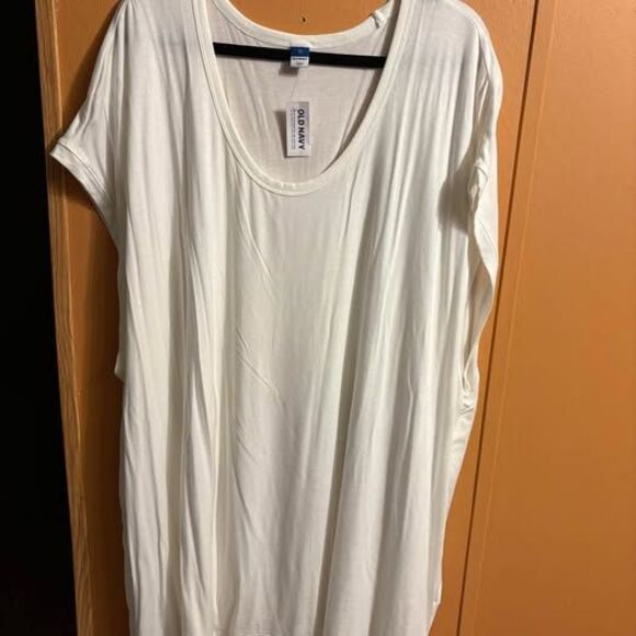 NWT old navy women’s 4x white casual oversized shirt top new - Picture 2 of 5